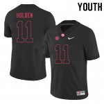 NCAA Youth Alabama Crimson Tide #11 Traeshon Holden Stitched College 2020 Nike Authentic Black Football Jersey HN17N77HI